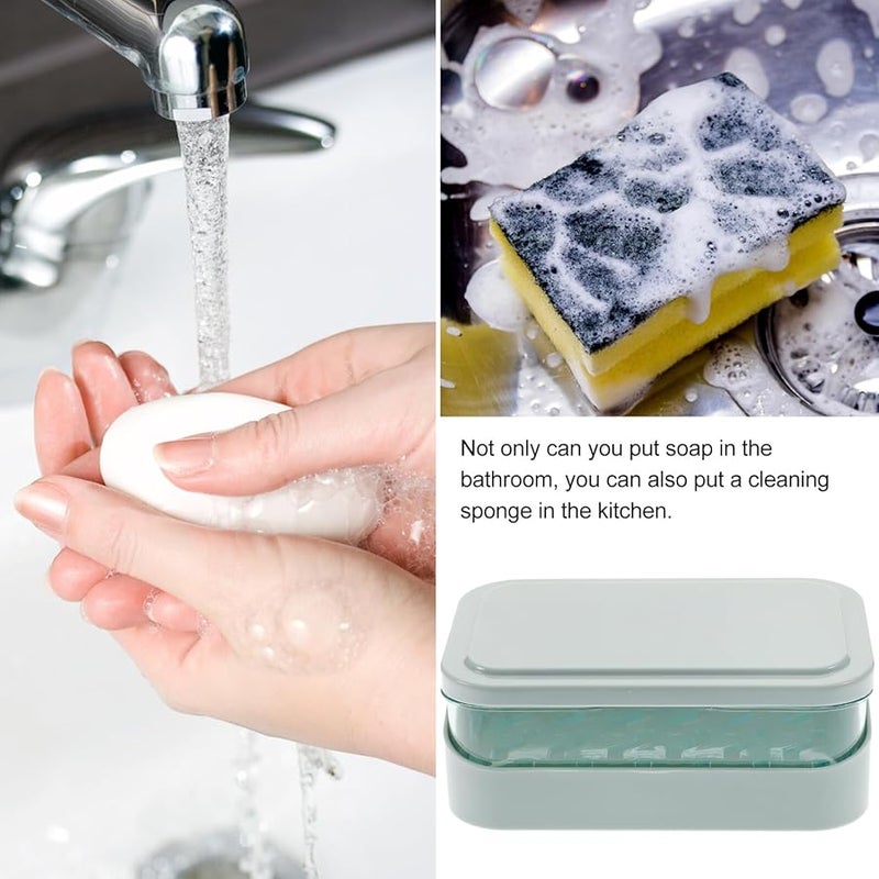 Sturdy Blue Soap Box Holder With Drainage Multi Use Bathroom Kitchen Shower Organizer - Image 5